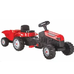 Pilsan Kindertraktor Active Pedale 07316 rot mit Anhänger, einstellbarer Sitz