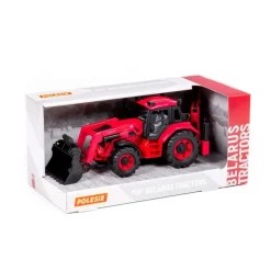 Polesie Spielzeug Radlader Bagger 91857 Frontschaufel Heckbagger Schwungantrieb rot