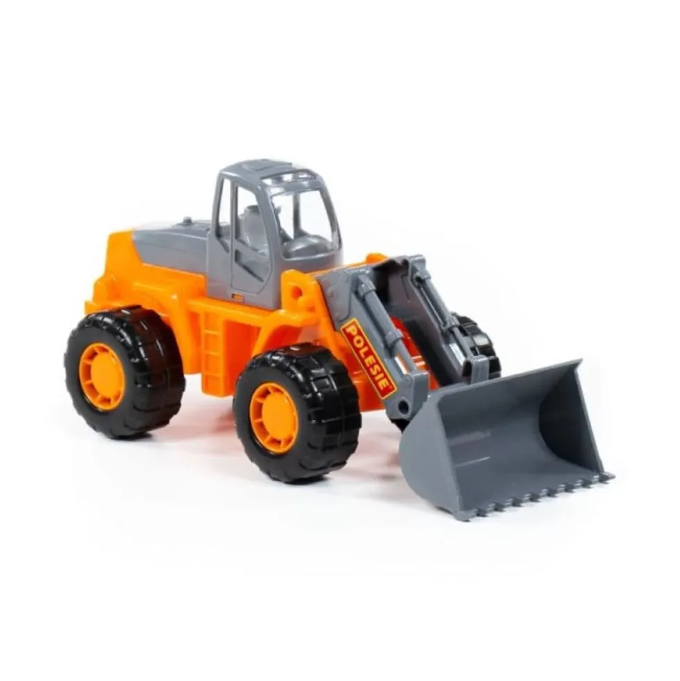 Polesie Spielzeug Traktor, Radlader 36940 Frontlader, beweglicher Arm, Trecker orange