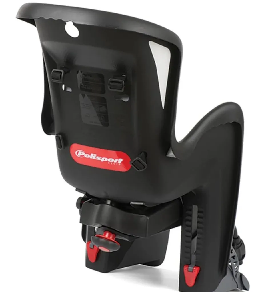 POLISPORT Fahrrad-Kindersitz BILBY RS, Sattelrohrmontage, 9-22 kg Körpergewicht, mit Quick-Release Halterung, 5-Punkt-Sicherheitsgurt, verstellbare Fußstützen