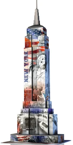 Ravensburger 12583 - Flag Edition Empire State Building - 3D Puzzle-Bauwerke, 216 Teile