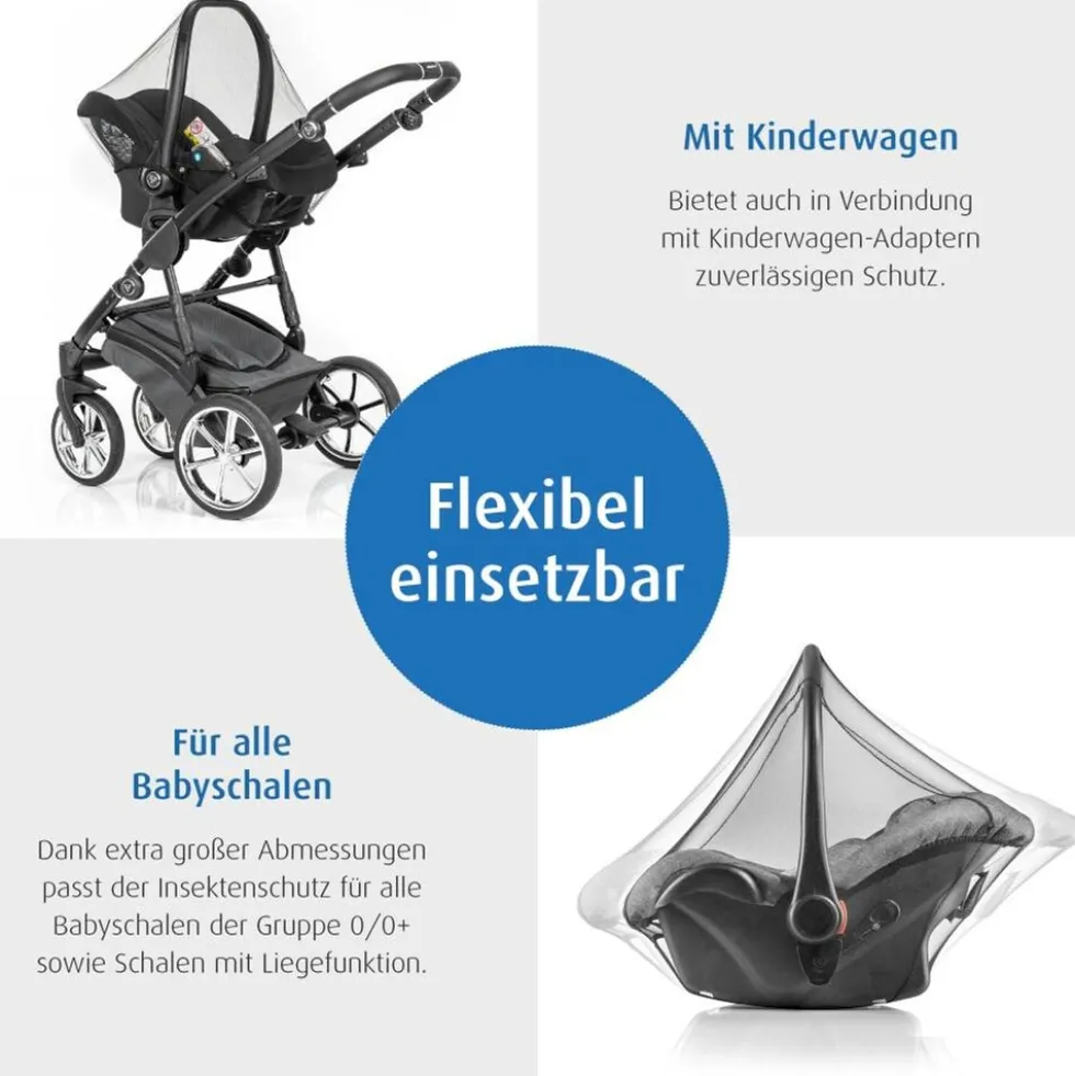 reer BiteSafe Insektenschutz für Babyschale schwarz