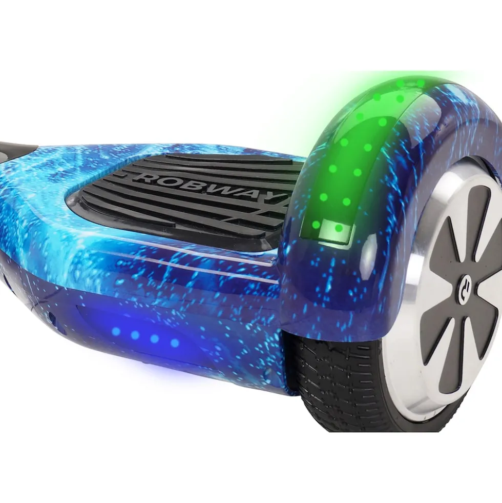 ROBWAY W1 Hoverboard für Erwachsene und Kinder, 6,5 Zoll, Self-Balance, Bluetooth, App, 700 Watt, LEDs (Space Blue 2.0)