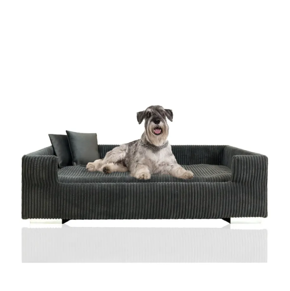 Rohrschneider Hundesofa gepolstert Cord breit beige
