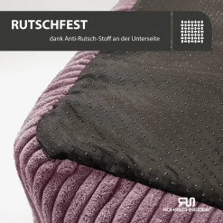 Rohrschneider Tierbett Cordstoff breit Gr. 1 taupe + faltbarer Reisenapf