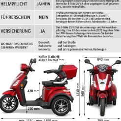 Rolektro E-Trike 25, V.2 in Rot