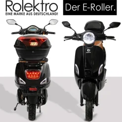 Rolektro, Retro 45 E-Roller, Lithium, V.2021, Schwarz, 60V-27,5Ah Akku, 2000 Watt