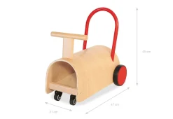 Rutschauto 'Enzo', natur/rot