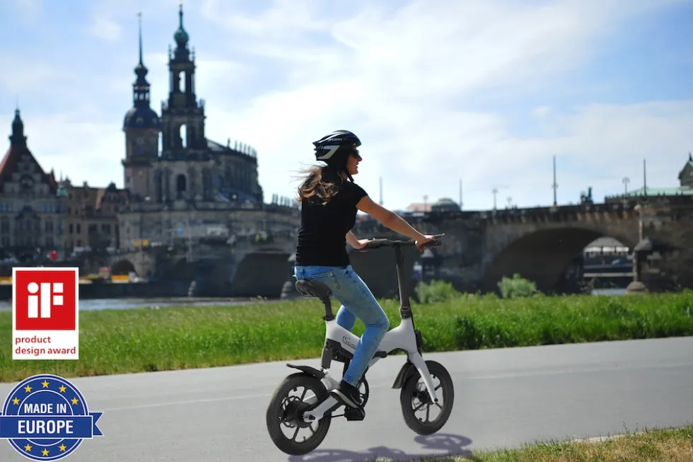 SachsenRAD E-Faltrad F12 Klapprad Ebike Elektrofahrrad Titansilber 16 Zoll