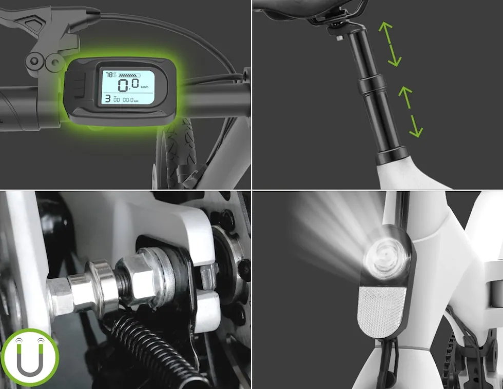 SachsenRAD E-Faltrad F12 Klapprad Ebike Elektrofahrrad Titansilber 16 Zoll