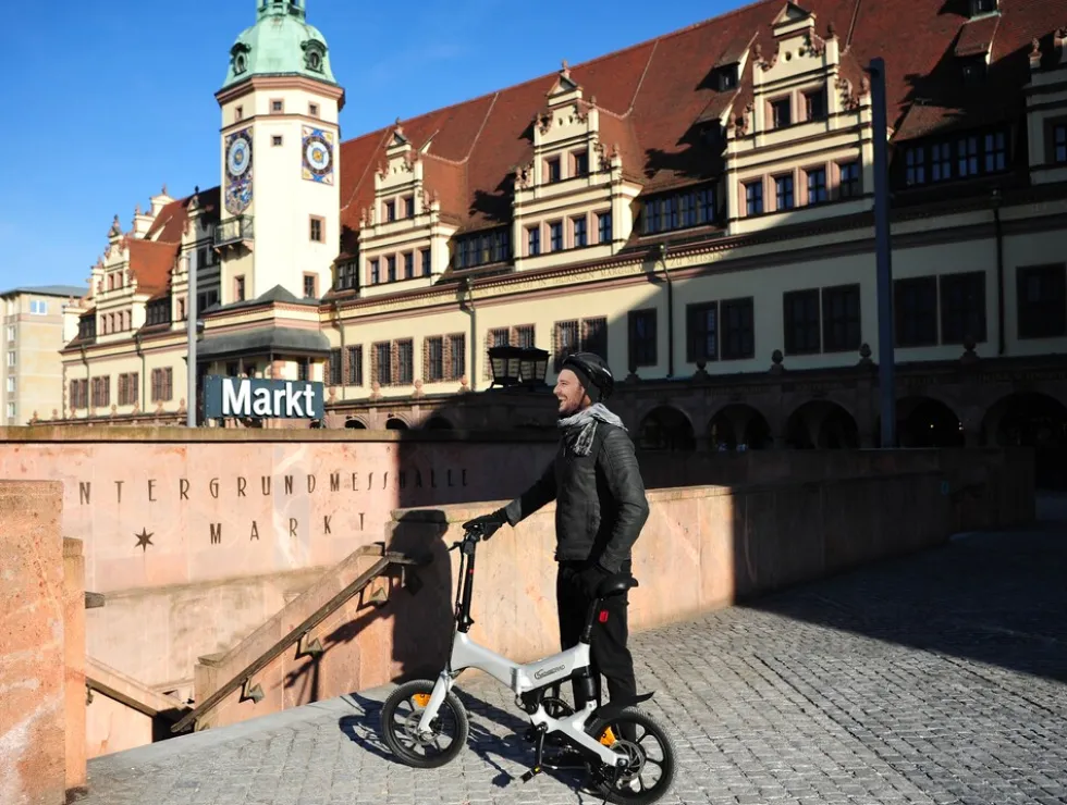 SachsenRAD E-Faltrad F12 Klapprad Ebike Elektrofahrrad Space Grau 16 Zoll
