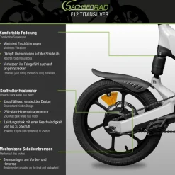 SachsenRAD E-Faltrad F12 Klapprad Ebike Elektrofahrrad Space Grau 16 Zoll