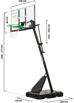 Salta Guard Basketballständer 138x(296-371)x240 cm