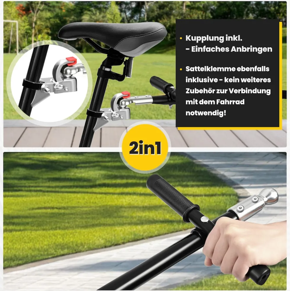 SAMAX Lastenanhänger / Fahrradanhänger 90 Liter / 80 Kg mit Kupplung - Mountain