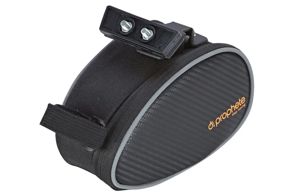 Satteltasche, Montage mittels Clip, wasserabweisend, reflektierende Elemente, Volumen: 1 Liter, Farbe: schwarz