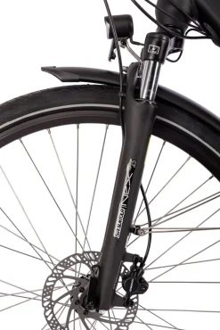SAXONETTE Premium Sport E-Trekkingbike 10 Gang Scheibenbremse Federgabel Mittelmotor silber matt