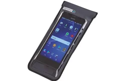 Smartphone-Tasche, zur Lenkermontage, bis zu 5.5“ geeignet, wasserabweisend, mit Sonnenschutz, Farbe: schwarz