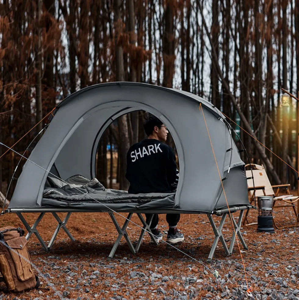 SoBuy Campingzelt für 2 Personen Hellgrau 193x86,5x154,5cm Funktional