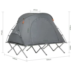 SoBuy Campingzelt für 2 Personen Hellgrau 193x86,5x154,5cm Funktional