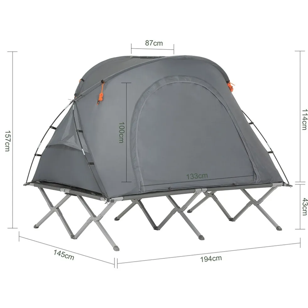 SoBuy Campingzelt für 2 Personen Hellgrau 193x86,5x154,5cm Funktional