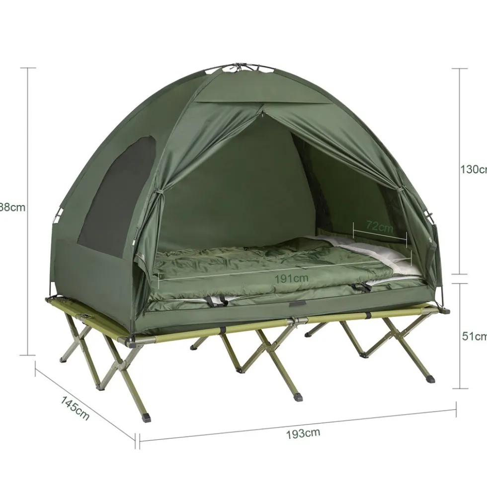 SoBuy Campingzelt für 2 Personen Grün 193x145x185cm Funktional