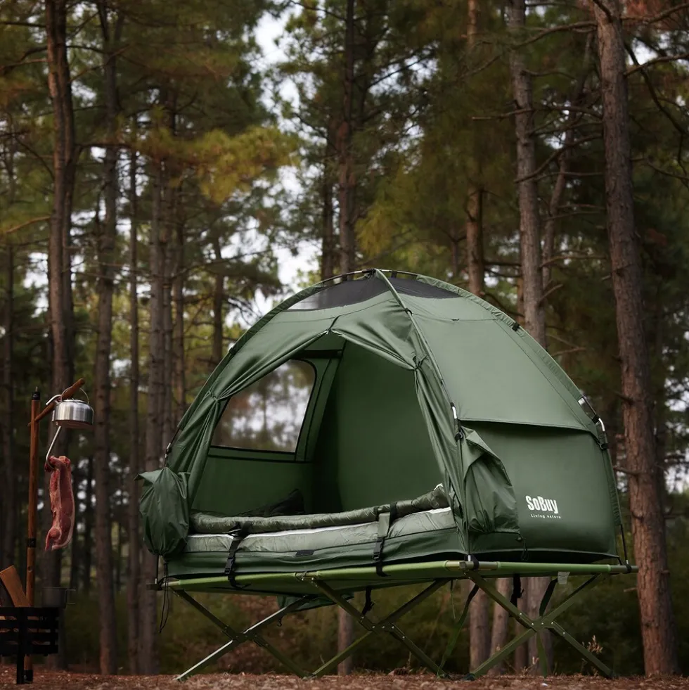 SoBuy Campingzelt mit 1 Tür Grün Funktional