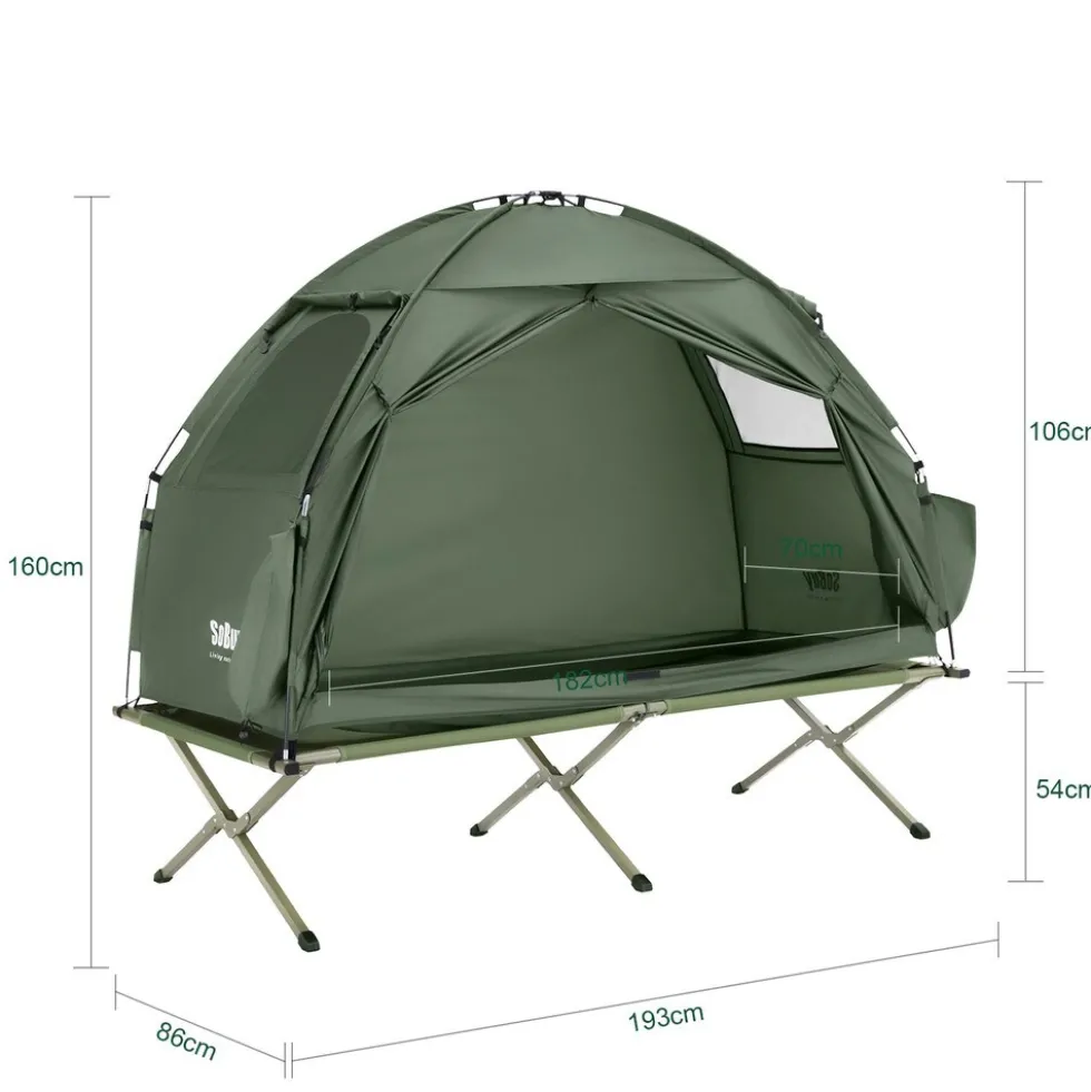 SoBuy Campingzelt mit 1 Tür Grün Funktional