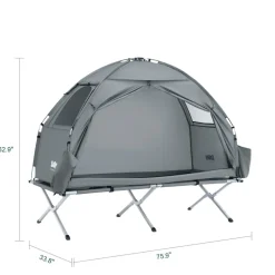 SoBuy Campingzelt mit 1 Tür Hellgrau Funktional