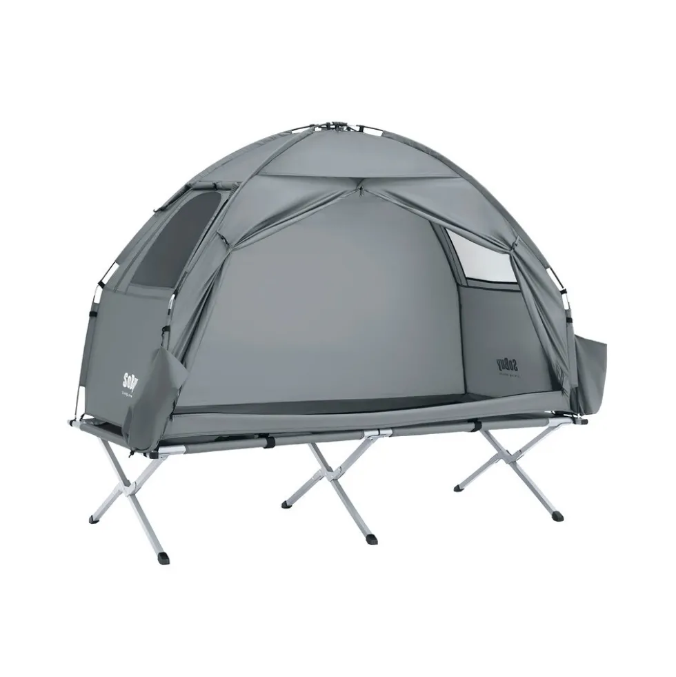 SoBuy Campingzelt mit 1 Tür Hellgrau Funktional