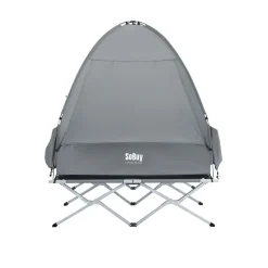 SoBuy Campingzelt mit 1 Tür Hellgrau 193x145x185cm Funktional