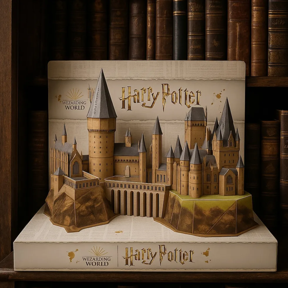 Spin Master 4D Puzzle Harry Potter Hogwarts Schloss fertig aufgebaut Display