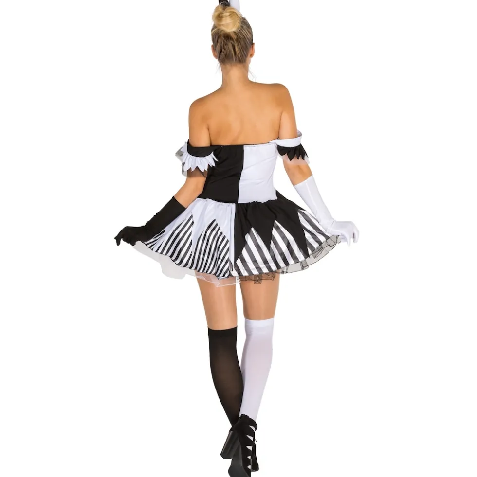 tectake® Frauenkostüm Black White Skeleton