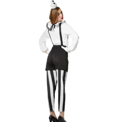 tectake® Frauenkostüm Clown schwarz-weiß
