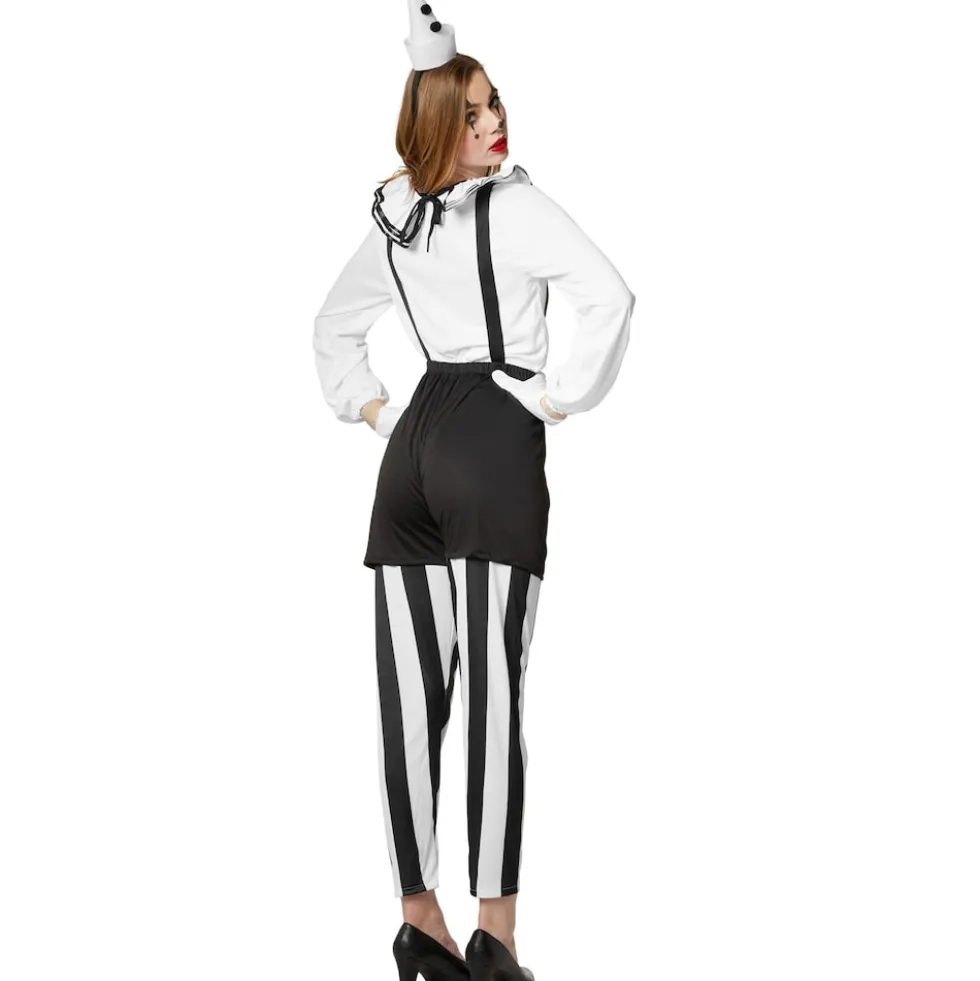 tectake® Frauenkostüm Clown schwarz-weiß
