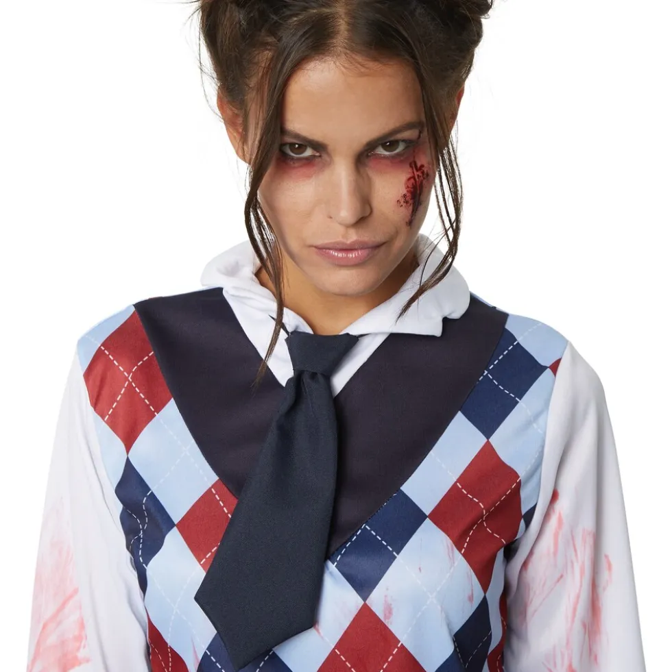 tectake® Frauenkostüm Gruseliges Zombie Schulmädchen
