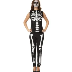 tectake® Frauenkostüm Gruselige Skull Lady