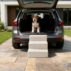 tectake® Haustiertreppe, für Hunde und Katzen, Belastbarkeit 50 kg, pflegeleicht, 37 x 45 x 34,5 cm