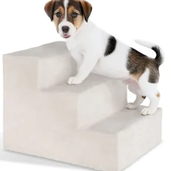 tectake® Haustiertreppe, für Hunde und Katzen, Belastbarkeit 50 kg, pflegeleicht, 37 x 45 x 34,5 cm