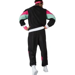 tectake® Herrenkostüm Retro 80er 90er Jahre Jogginganzug