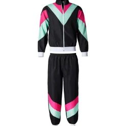 tectake® Herrenkostüm Retro 80er 90er Jahre Jogginganzug