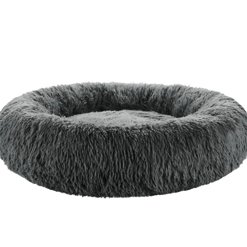 tectake® Hundebett, rund mit langem Plüsch, rutschfeste Unterseite, waschbar