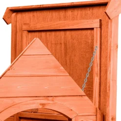 tectake® Hundehütte, aus lasiertem Holz, aufklappbares Spitzdach mit Bitumenoberfläche, 72 x 65 x 83 cm