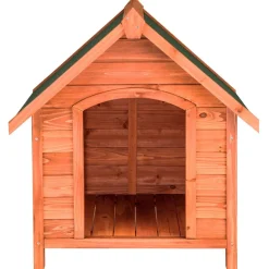 tectake® Hundehütte, aus lasiertem Holz, aufklappbares Spitzdach mit Bitumenoberfläche, 72 x 65 x 83 cm