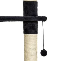 tectake® Kratzbaum, 243 bis 260 cm, mit 2 Katzenhäusern, inklusive 2 Treppen, 2 Spielbällen, Deckenspanner und Kippschutz