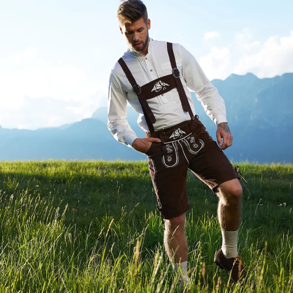 tectake® Lederhose Vogelsang