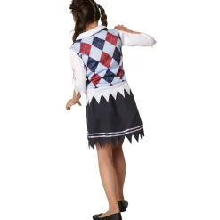 tectake® Mädchenkostüm gruseliges Zombie Schulmädchen