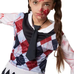 tectake® Mädchenkostüm gruseliges Zombie Schulmädchen