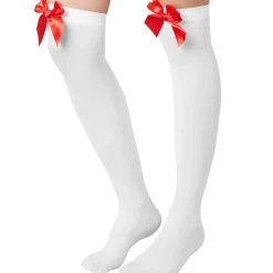 tectake® Overknee-Strümpfe mit roter Schleife