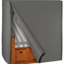 tectake® Schutzhülle für Strandkorb, mit 2 Reißverschlüssen, reißfest, UV-beständig, 120 x 80 x 145 cm