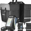tectake® Set Fahrradtasche Georg und Fahrradrahmentasche, große Fahrradtasche mit 2 Fächern, Schnallenverschluss, Tragegriff und Reflektorstreifen, wasserabweisend und robust